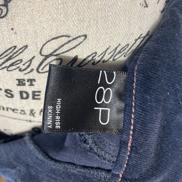 Anthropologie PILCRO Button Fly High-Rise Skinny Corduroy Pants Women's 28P Navy - Picture 7 of 9